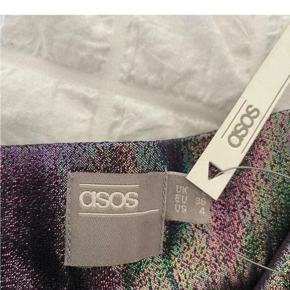 ASOS Black Metallic Ruffled Tiered Midi Skirt - Picture 7 of 9